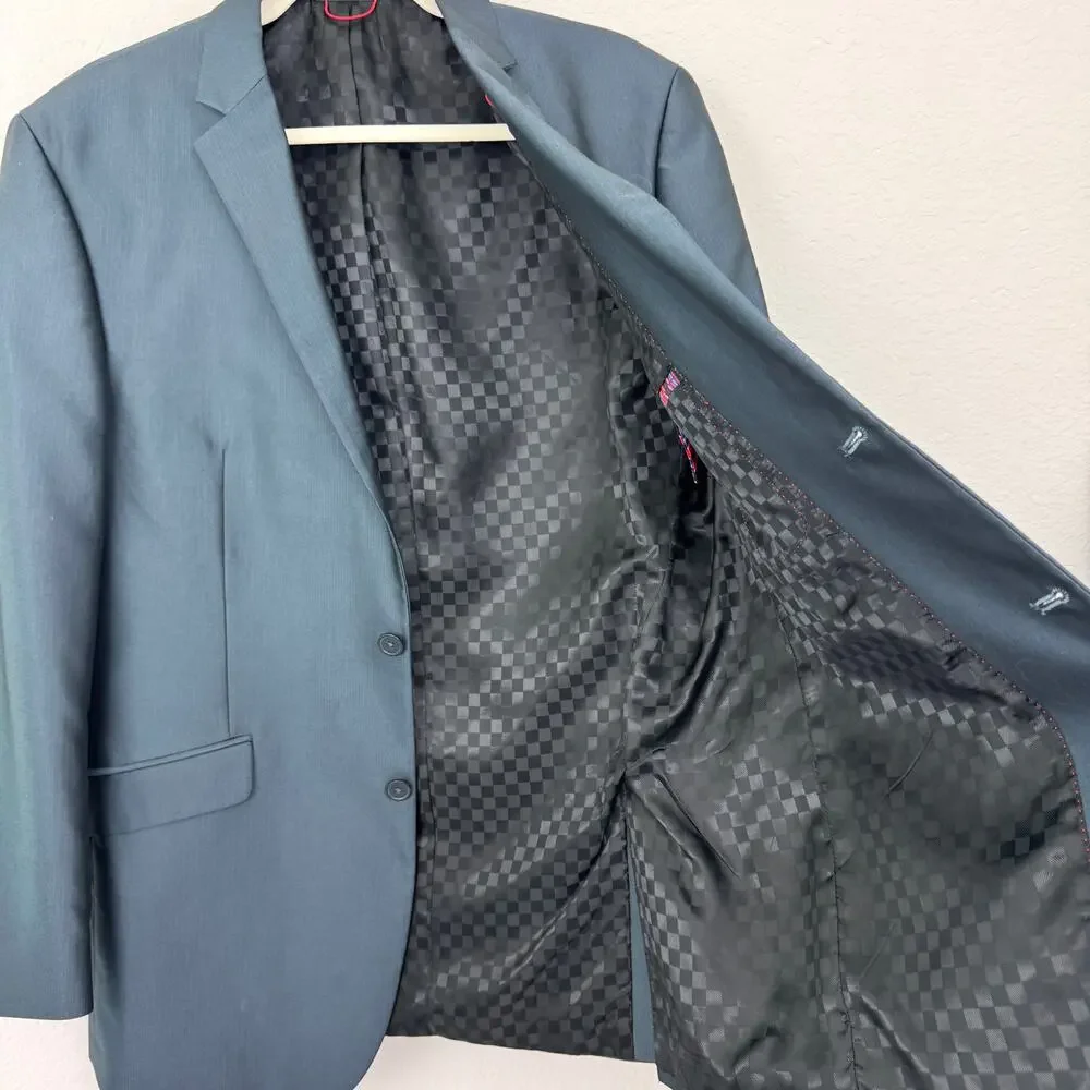Billy London UK Men Suit Jacket Blazer Size 42L Formal Wedding Professional Gray
